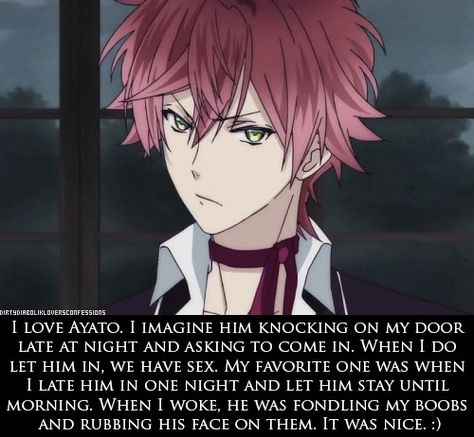 Ayato Sakamaki, Diabolik, Diabolik Lovers, An Anime, Pink Hair, Red Hair, Green, Red, Hair