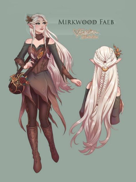 Druid Hairstyles, Dnd Outfit Design, Weiblicher Elf, Cosplay Elf, Dnd Druid, Elf Drawings, Elf Outfit, Dnd Elves, Elven Princess