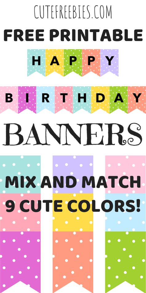 Happy Birthday Banners / Buntings - Free Printable! - Cute Freebies For You Happy Birthday Banner Printable Free, Happy Birthday Free Printable, Free Birthday Banner, Printable Banner Template, Party Banner Template, Happy Birthday Banner Printable, Happy Birthday Free, Printable Birthday Banner, Printable Banner Letters