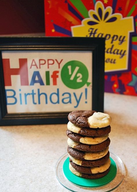 Brookies! (half brownies, half cookies) Perfect for a HALF BIRTHDAY! Half Birthday Cookies, Happy Half Birthday, Brookies Recipe, Unique Birthday Ideas, Half Birthday Baby, Half Birthday Party, Half Birthday, Fun Birthday Party, Birthday Treats