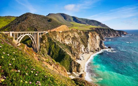 [71+] Big Sur Wallpaper on WallpaperSafari Big Sur Camping, Bixby Creek Bridge, Bixby Bridge, California Wallpaper, Road Trip Planner, Big Sur California, Pismo Beach, California Travel Road Trips, Pacific Coast Highway