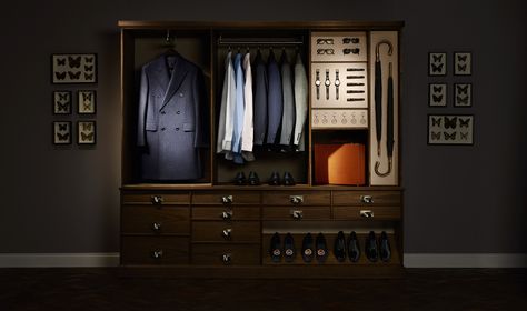 Kingsman Wardrobe Kingsman The Secret Service, Gentleman's Wardrobe, Bad Time, Men Closet, Shoes Handmade, Secret Service, Savile Row, Closet Ideas, Closet Designs