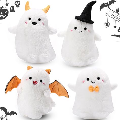 PRICES MAY VARY. Quantity and Size: you will receive 4 pieces of ghost plush toys in different styles, each cute little ghost is about 8 inches/ 22 cm high, with various styles and suitable sizes, enough for you to play or decorate Quality Material: this ghost plush is made of soft rabbit fur, the eyes of the doll are embroidered, hand stitched, vivid, and cute, the fabric is soft and comfortable, and your little ones can also hug and play with confidence Exquisite Design: 4 different styles of Cute Halloween Stuff, Halloween Gifts For Kids, Halloween Plush, Halloween Plushies, Christmas Birthday Party Favors, Amazon Christmas Gifts, Amazon Christmas, Christmas Birthday Party, Comfort Gifts