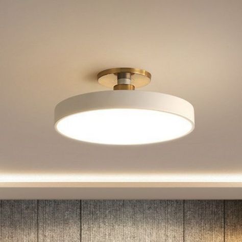 Round Flush Mount Light Nordic Style Acrylic Bedroom LED Semi Flush Ceiling Light - 110V-120V White 16" Acrylic Bedroom, Bedroom Led, Led Flush Mount Ceiling Light, Nordic Minimalism, Semi Flush Ceiling Lights, Bedroom Ceiling, Flush Mount Light, Bedroom Ceiling Light, Led Flush Mount