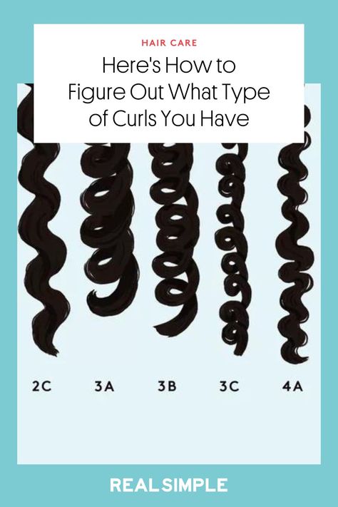 We asked hairstylists to explain the different curl types and to help you identify what products are best for the hair type you have. #curls #hair #haircare #curlcare #typeofcurls Curl Pattern Chart, Curl Type Chart, Type Of Curls, Hair Type Chart, Different Curl Types, Triple Braid, Different Types Of Curls, Different Curls, Curl Types