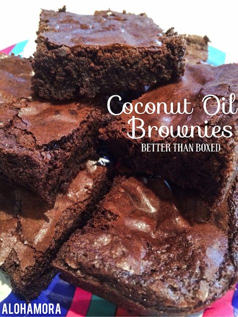 Coconut Oil Brownies, Oil Brownies, Boxed Brownies, Cake Like Brownies, Gluten Free Brownies Recipe, Dairy Free Brownies, Coconut Oil Recipes, Gluten Free Brownies, Delicious Brownies