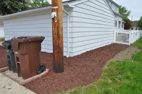 landscaping behind the garage on a budget! Landscaping On Side Of Garage, Landscaping Garage Side, Landscaping Behind Garage, Back Of Garage Landscaping, Behind The Garage Ideas, Landscape Around Garage, Landscape Side Of Garage, Behind Shed Landscaping, Garage Side Landscaping