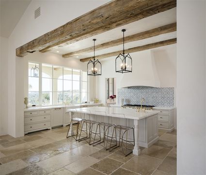 7633 Road To Singapore Unit 316, San Diego, CA 92127 Barn Beams In House, Flat Ceiling With Beams, Kitchen Beams Ceiling, Stucco Kitchen, Cottage Beams, Kitchen Vent Hood Ideas, Vent Hood Ideas, Spanish Inspired Kitchen, Beam In Kitchen