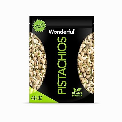 Amazon.com : Wonderful Pistachios In Shell, Roasted and Salted Nuts, 48 Ounce Resealable Bag - Healthy Snack, Protein Snack, Pantry Staple : Grocery & Gourmet Food Pistachio Plant, Baking Nuts, Power Snacks, Wonderful Pistachios, Salted Nuts, Bird Treats, Protein Power, Pantry Staples, Plant Protein