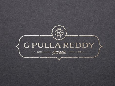 G Pulla Reddy Sweets Shop Logo Design, Hyderabad, India Sweet Shop Branding, Sweet Shop Logo Design, Sweets Shop Logo, Sweet Shop Logo, Food Brand Identity, Dairy Products Packaging Design, Interior Brochures, Beverage Branding, Welcome Logo