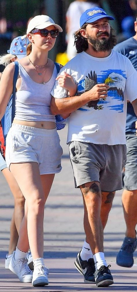 Shia Lebouf Outfits, Mia Goth Street Style, Mia Goth Shia Labeouf, Shia Labeouf Outfits, Mia Goth And Shia Labeouf, Shia Labeouf And Margaret Qualley, Shia Labeouf Style 2023, Shia Labeouf 2023, Just Do It Shia Labeouf