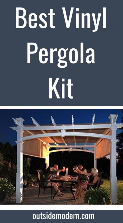 After a great deal of time spent researching the market for vinyl pergola kits, we have determined that the New England Arbors Malibu vinyl pergola kit is the best choice on the market today. The Malibu is a 10′ x 10′ pergola with graceful lines, chic style, and beautiful details. It is made of maintenance-free vinyl and will need virtually no care over its life. It is covered by a 20-year warranty against defects. Assembly is pretty simple, and takes essentially a day for two people ........ 10 X 10 Pergola, Chic Patio, Patio Blocks, New England Arbors, Vinyl Pergola, Pergola Kits, Patio Set, Outdoor Shade, New England