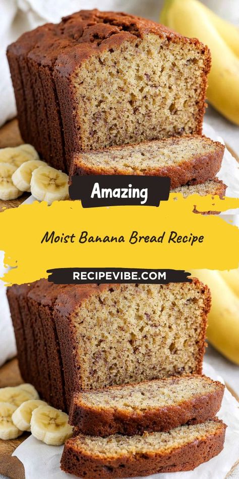 Want to bake the best banana bread of your life? This moist banana bread recipe is a game-changer, providing a tender texture and rich flavor that you’ll crave. Save this gem for later so you can create a delicious treat whenever the mood strikes! Banana Bread Recipe Using Two Bananas, Simply Banana Bread, No Mixer Banana Bread, Worlds Best Banana Bread, Taste Of Home Banana Bread, Banana Bread Recipe Easy Cake Mixes, Banana Bread 1 Banana, How To Make Banana Bread, Oil Banana Bread Recipe