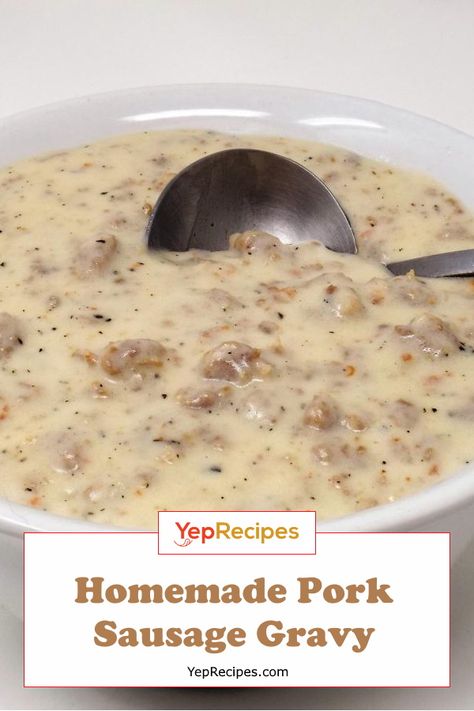 Breakfast Ground Pork Recipes, Pork Sausage Gravy Recipe, Ground Pork Gravy, Biscuits And Gravy With Ground Pork, Recipes With Pork Sausage Ground, What To Make With Ground Pork, Sage Pork Sausage Recipes Ground, Make Sausage From Ground Pork, Pork Breakfast Recipes