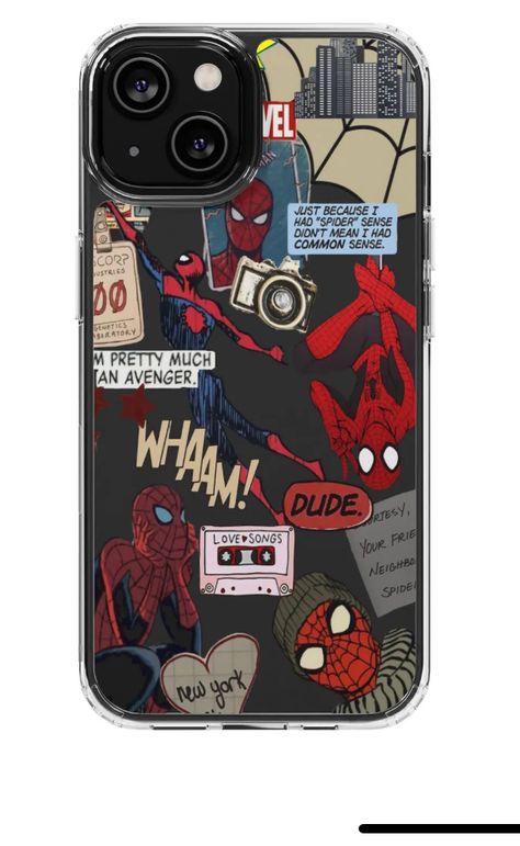 Phone Case Ideas Spiderman, Spiderman Iphone Case, Phone Cases Diy Paint Easy, Spiderman Phone Case Diy, Iphone Cover Stickers, Marvel Phone Case, Spider Man Phone Case, Spiderman Phone Case, Customised Iphone Case