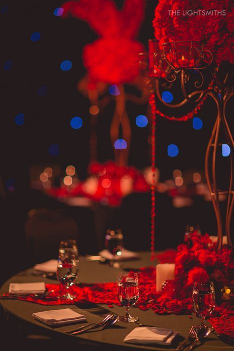 Photo of black and red table centerpieces for sangeet moulin rouge theme Red Table Centerpieces, Moulin Rouge Theme, Moulan Rouge, Moulin Rouge Movie, Music Centerpieces, Burlesque Party, Best Formal Dresses, Prom Themes, Ball Aesthetic