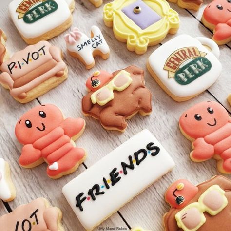 Friends Themed Cake, Friends Cookies, S Cookies, Sugar Cookie Royal Icing, Parties Ideas, Birthday Inspo, Friends Moments, Christmas Cookies Decorated, Cookies Decorated