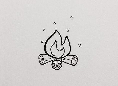 Doodle Drawing Campfire Drawing, Pen Art Doodle, Doodle Easy, Drawing Ideas Easy Doodles, Moleskine Sketchbook, Hand Doodles, Drawing Ideas Easy, Cute Easy Doodles, Easy Doodles