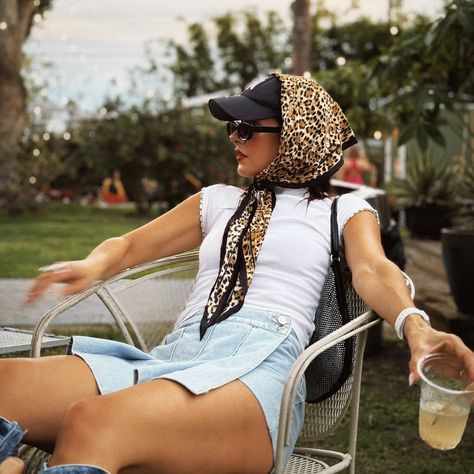 caught a vibe #summernights #summervibes #summertime #summerootd #summeroutfitinspo Summer Outfit With Head Scarf, Hat Aesthetic Outfit, Scarf Over Hat, Vacation Outfits Head Scarf, Headscarf Beach Outfit, Head Scarf Pool Outfit, Hat Style, Summer Vacation Headscarf, Head Scarf Outfit