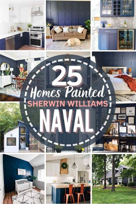 Sherwin Williams Naval SW-6244 Is it the perfect shade of navy blue for your home? Let's find out...#naval #sherwinwilliamsnaval #SWnaval #navalbedroom #navalbathroom #navallivingroom #navalkitchen #navalexterior #navalcabinets #navaldoor #navalundertones #navalcolorcomparison #bestcoastalpaintcolors #bestnavyblue Wherein Williams Naval Paint, Naval Sherwin Williams Kitchen, Naval Exterior Sherwin Williams, Naval Exterior House, Wherein Williams Naval, Naval Sherwin Williams Bathroom, Sw 6244 Naval, Sw Naval Exterior House, Sw Naval Bathroom