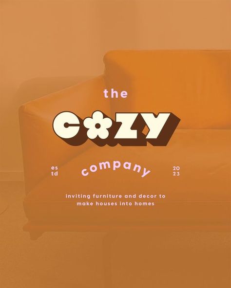 Alysha | Creative Studio on Instagram: "THE COZY COMPANY an inviting home goods shop designed for my #thebriefcorner challenge! I love this pairing of brown and lilac 😍 Remember, The Brief Corner is a month long challenge, so there's plenty of time left to create for it if the brief is your vibe ✨ #graphicdesign #graphicdesigner #branddesign #branddesigner #branding #brand #brandidentity #packagingdesign #logodesign #webdesign #logodesigner #illustrator #adobe #designinspiration" Cozy Fonts, Cozy Graphic Design, Cozy Branding, Cozy Logo, Groovy Branding, Cozy Brand Identity, Groovy Branding Design, Ampersand Logo, Branding Logo Design