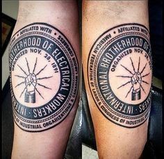 Ibew Electrician Tattoo, Electrician Tattoo Ideas, Electrician Tattoo, Union Strong, Full Sleeve Tattoos, Symbol Tattoos, Sleeves Ideas, Great Tattoos, Symbolic Tattoos