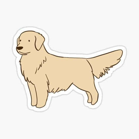 Golden Retriever Stickers for Sale | Redbubble Golden Retriever Cartoon, Golden Retriever Illustration, Golden Retriever Drawing, Perros Golden Retriever, Cute Golden Retriever, Dog Party, Retriever Puppy, Stickers For Sale, Dog Stickers