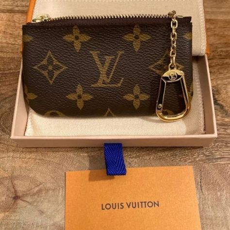 Louis Vuitton Monogram Cles Coin Key Pouch New Louie Vuttion, Key Pouch, Vuitton Handbags, Leather Interior, Louis Vuitton Handbags, Louis Vuitton Monogram, Coin, Louis Vuitton, Monogram