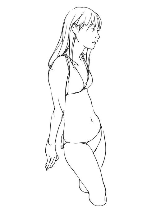 Side View Pose Reference, Simplified Planner, Female Anatomy Reference, Digital Art Beginner, Female Anatomy, Anatomy Reference, Anatomy Art, Art Studies, Side View