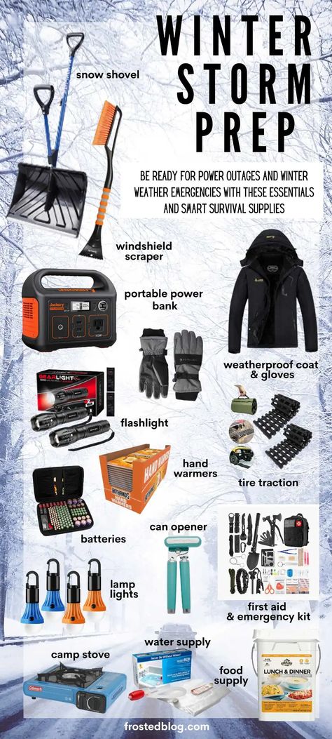 Storm Prep List, Winter Needs List, Winter Stockpile List, Car Snow Emergency Kit, Cold Weather Car Kit, Power Outage Emergency Kit, Storm Safety Kit, Storm Kit Emergency, Power Outage Preparedness Winter