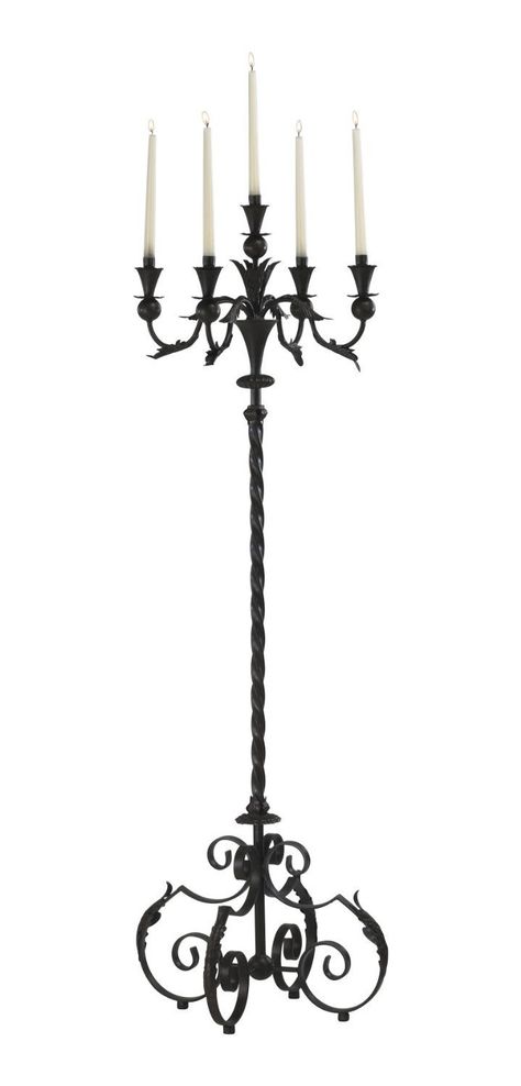 Large Acanthus Multi 5 Taper Wrought Iron Floor Candelabra Tuscan French Gothic Candle Holder Stand Rustic 60 Tall: for the altar Candle Light Bath, Floor Candle Stands, Halloween Candelabra, Floor Candelabra, Gothic Candle Holder, Gothic Candles, Floor Candle Holders, Floor Candle, Iron Candlesticks