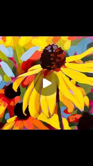 Ali Kay Studio Paint Along, Ali Kay Studio, Ali Kay Paint Along, Ali Kay Art, Ali Kay, Sunflower Ideas, Acrylic Tutorials, Abstract Flower Painting, Flower Paintings