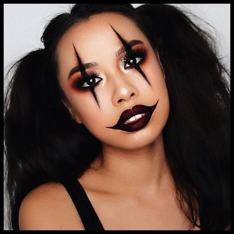 Nem Halloween Makeup, Pretty Makeup Ideas, Makeup Ideas Halloween, Pretty Halloween Makeup, Maquillage Halloween Simple, Pelottava Halloween, Makeup Zombie, Makeup Clown, Halloween Makeup Clown