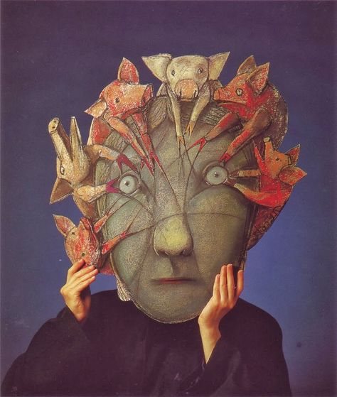 Surreal Costume, Stasys Eidrigevicius, Puppet Mechanics, Monster Sculpture, Polish Posters, Polish Poster, Pig Art, Cardboard Art, Arte Popular