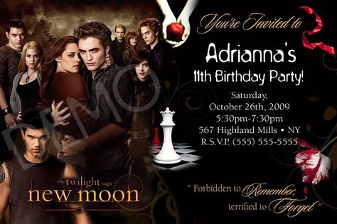 Twilight Birthday Party Invitations Ideas for Donny Twilight Birthday Invitations, Twilight Party Invitations, Twilight Invitations, Twilight Cringe, Birthday Party Invitations Ideas, Party Invitations Ideas, Twilight Birthday, Plan A Birthday Party, Twilight Party