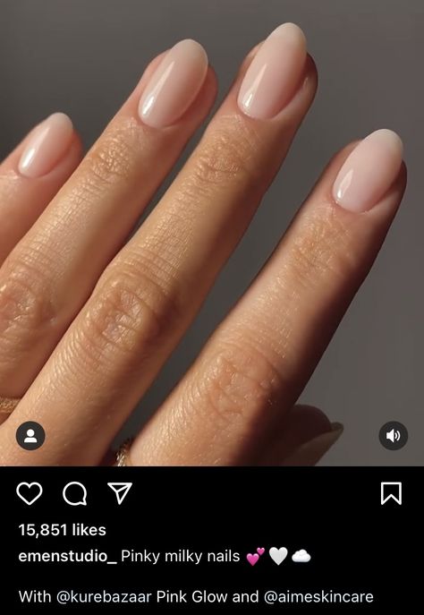 Pinky Milky Nails, Clear Milky Nails, Clear Shellac Nails, Gel Nails French, Wedding Manicure, Milky Nails, Perfect Manicure, Shellac Nails, Nails French