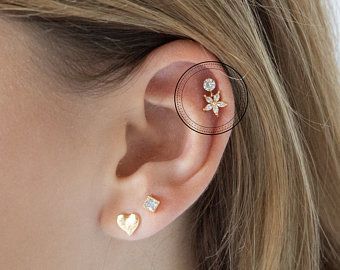 Auricle Piercing, Stud Piercing, Tragus Conch, Piercing Jewellery, Lobe Piercing, Piercing Ideas, Tragus Earrings, Mini Hoop Earrings, Alloy Earrings