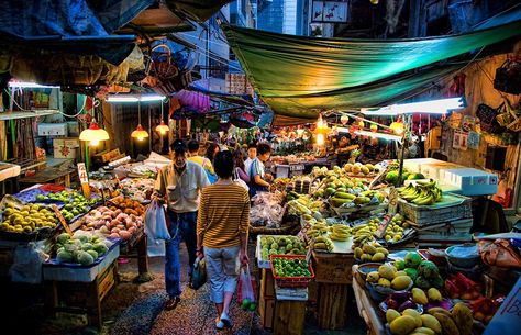 My dream trip ... would be a week long guided tour of food in #HongKong.  Above: Central wet market, Hollywood Road, Hong Kong via theguardian Bangkok Attractions, Wet Market, Bangkok Nightlife, Cantonese Food, Travel Baby Shower Theme, Liquid Food, Travel Baby Showers, Business Class Flight, Street Food Market