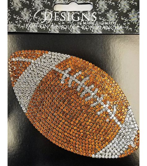 Mark Richards 4" Orange & Clear Rhinestone Football Iron On Patch | JOANN Rhinestone Football, Football Spirit, Love Football, Spirit Week, Football Party, Iron On Applique, Georgia Bulldogs, Iron On Patch, Joanns Fabric And Crafts