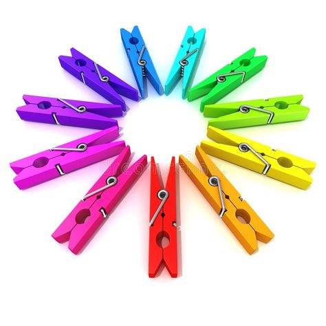 Clothes pins color wheel. 3D render on white background stock images 3d Color Wheel Projects, 3d Color Wheel, Color Wheel Projects, 3d Color, Design Principles, Creative Colour, 3d Render, Color Wheel, Clothes Pins