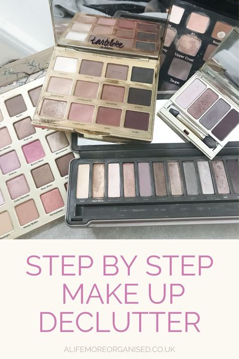 Declutter your makeup palettes, vanity units and make up bags in easy steps. Includes printable KonMari checklist with decluttering ideas to use for your make up organization. Includes decluttering checklist from KonMari Consultant trained by Marie Kondo trained to help declutter toiletries and ensure you bathroom organisation is complete. Decluttering Makeup, Declutter Makeup, Makeup Declutter, Konmari Checklist, Luxury Body Lotion, Organising Tips, Makeup Palette Organization, Decluttering Checklist, Declutter Checklist