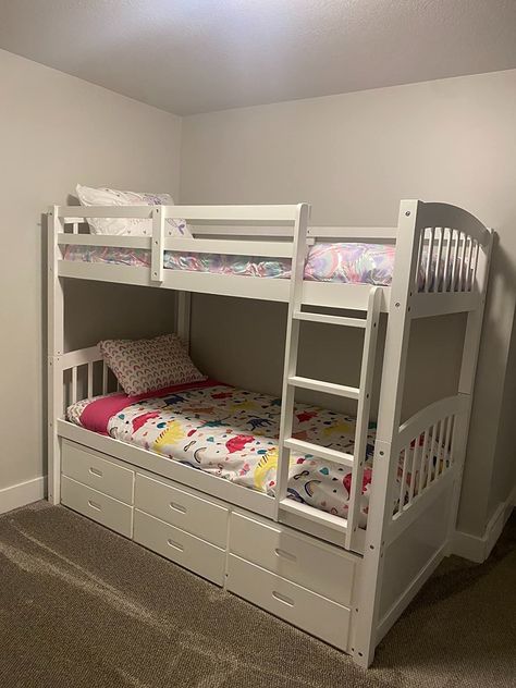 Amazon.com: Harper & Bright Designs Twin Over Twin Bunk Bed with Ladder and Storage Drawers, Wood Bunk Bed with Safety Rail and Trundle for Kids Teens Adults, No Box Spring Required (Espresso) : Home & Kitchen Cheap Bunk Beds, Wood Bunk Bed, Bed With Ladder, Twin Over Twin Bunk Bed, Wood Bunk Beds, Twin Bunk Bed, Twin Bunk Beds, Bright Designs, Bunk Bed