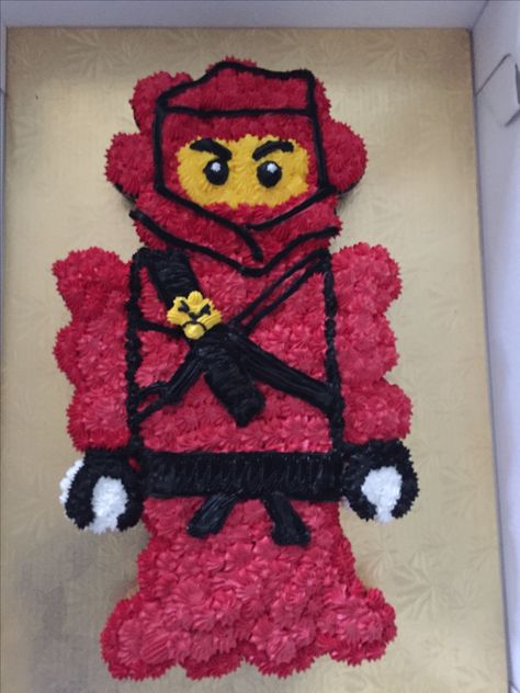 Ninjago Kai (cupcake pullapart cake) 36 cupcakes, made by Deluxe Italian Bakery Cupcake Cake Designs Pull Apart, Ninja Cupcake Cake, Fire Truck Pull Apart Cupcake Cake, Birthday Cupcake Cake Ideas Pull Apart, Pull Apart Cupcake Cake Monster Truck, Lego Cupcake Cakes Pull Apart, Ninja Cupcakes, Ninja Cake, Ninjago Cakes