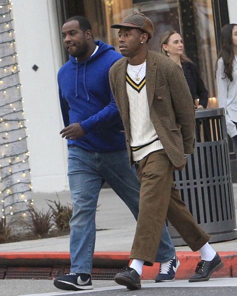 Tyler The Creator wearing Polo Ralph Lauren in Los Angeles Ralph Lauren Streetwear, Tyler The Creator Casual Outfits, Tyler The Creator Suit Outfits, Tyler The Creator Sweater Vest Outfit, Tyler The Creator Outfit Inspo Men, Tyler The Creator Polo Shirt, Tyler The Creator Best Outfits, Tyler The Creator Fashion, Grandpa Fashion