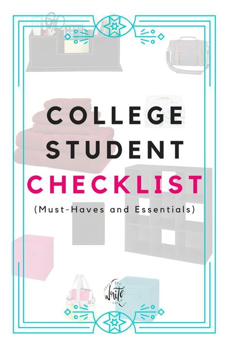 Form Essentials, College Student Essentials, Organized Study, Student Checklist, Student Essentials, Dorm Room Checklist, College Survival Guide, College Checklist, Room Checklist