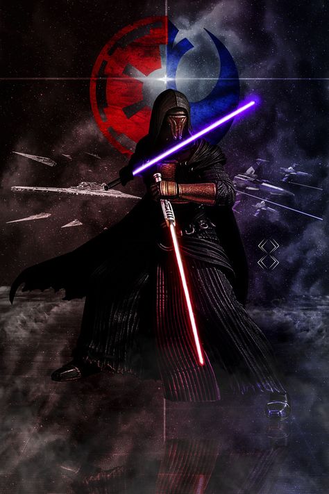 Neither belonging to the light or the dark, he will forever stand alone Darth Revan Wallpaper, Revan Wallpaper, Revan Star Wars, Star Wars Darth Revan, Darth Vader Costume, Darth Revan, Star Wars Illustration, Sith Lords, Star Wars Villains