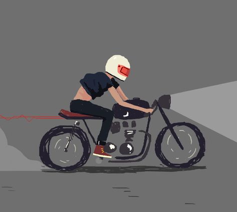 Motor Gif, Art Moto, Motorbike Art, Bobber Custom, Motorcycle Illustration, Moto Cafe, Biker Art, Motion Graphics Inspiration, Motorcycle Art