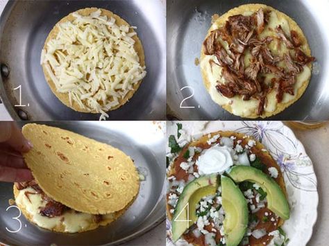 mulitas- Mulitas are like quesadilla sandwiches…with meat on the inside! :) Yummy Videos, Carnitas Recipe, Mexican Street Food, Make Food, Mexican Street, Braised Pork, Latin Food, Mexican Dishes, Savoury Food