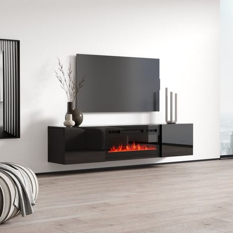 Tv Camino, Wall Mount Tv Stand, Flame Colors, Floating Fireplace, Floating Entertainment Center, Stand Tv, Floating Tv Stand, Electric Fireplace Tv Stand, Console Tv