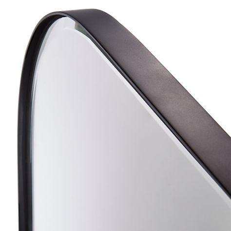 Edge Brass Minimalist Mirror + Reviews | Crate and Barrel Black Frame Mirror, Black Arch Mirror, Arched Floor Mirror, Arch Floor Mirror, Arch Wall Mirror, Black Arch, Arched Wall, Black Mirror Frame, Floor Standing Mirror